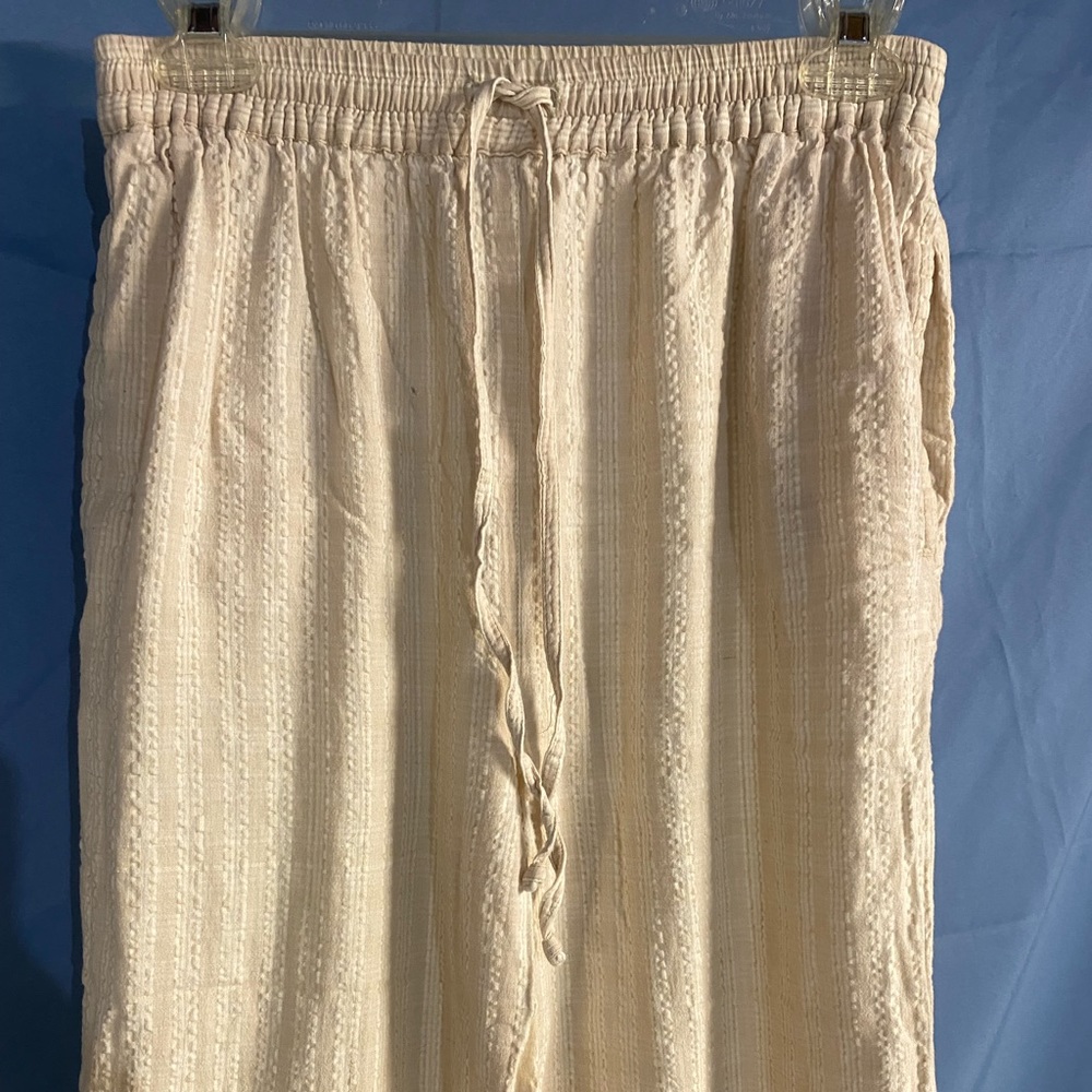Vintage Averroe High Waisted 100% Cotton Cropped Pant, Size Small,  Beige/Tan